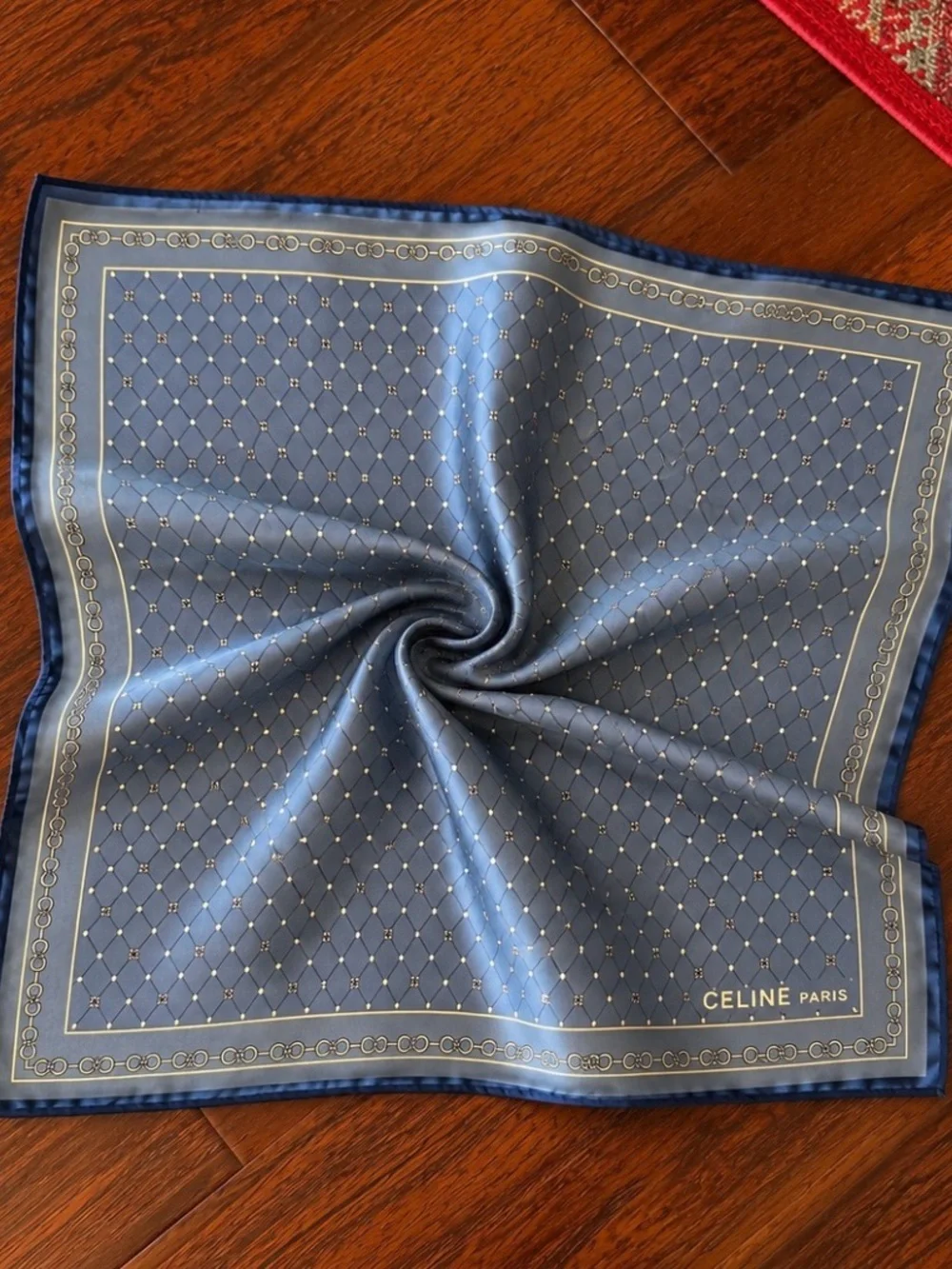 CELINE 100% Silk TRIOMPHE Scarf 18.5” EUC